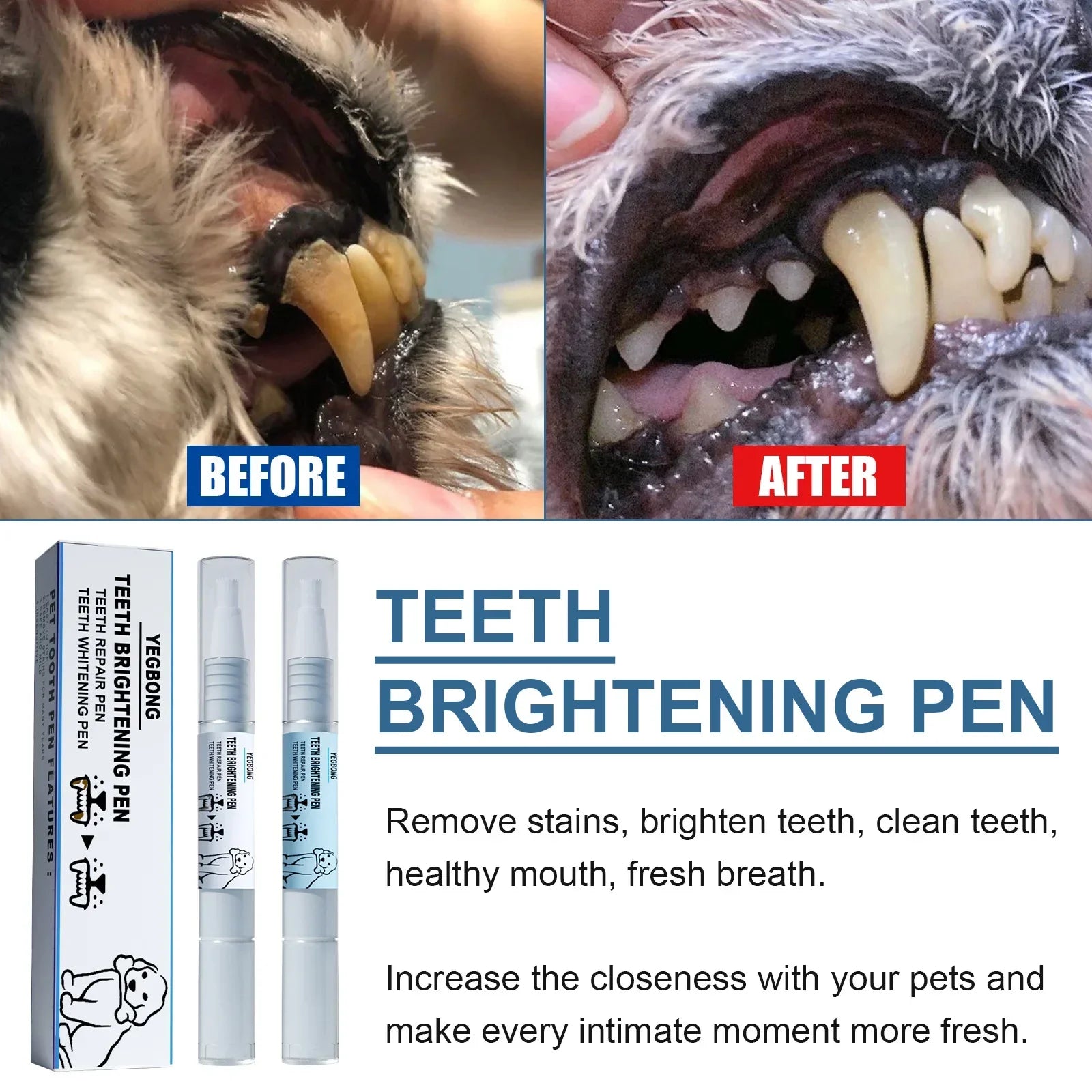 Pet Teeth Cleaner Pen Cats Tartar Dental Stones Remover Fresh Bad Breath Deodorant Reduce Tooth Calculus Dog Oral Cleaning Pen