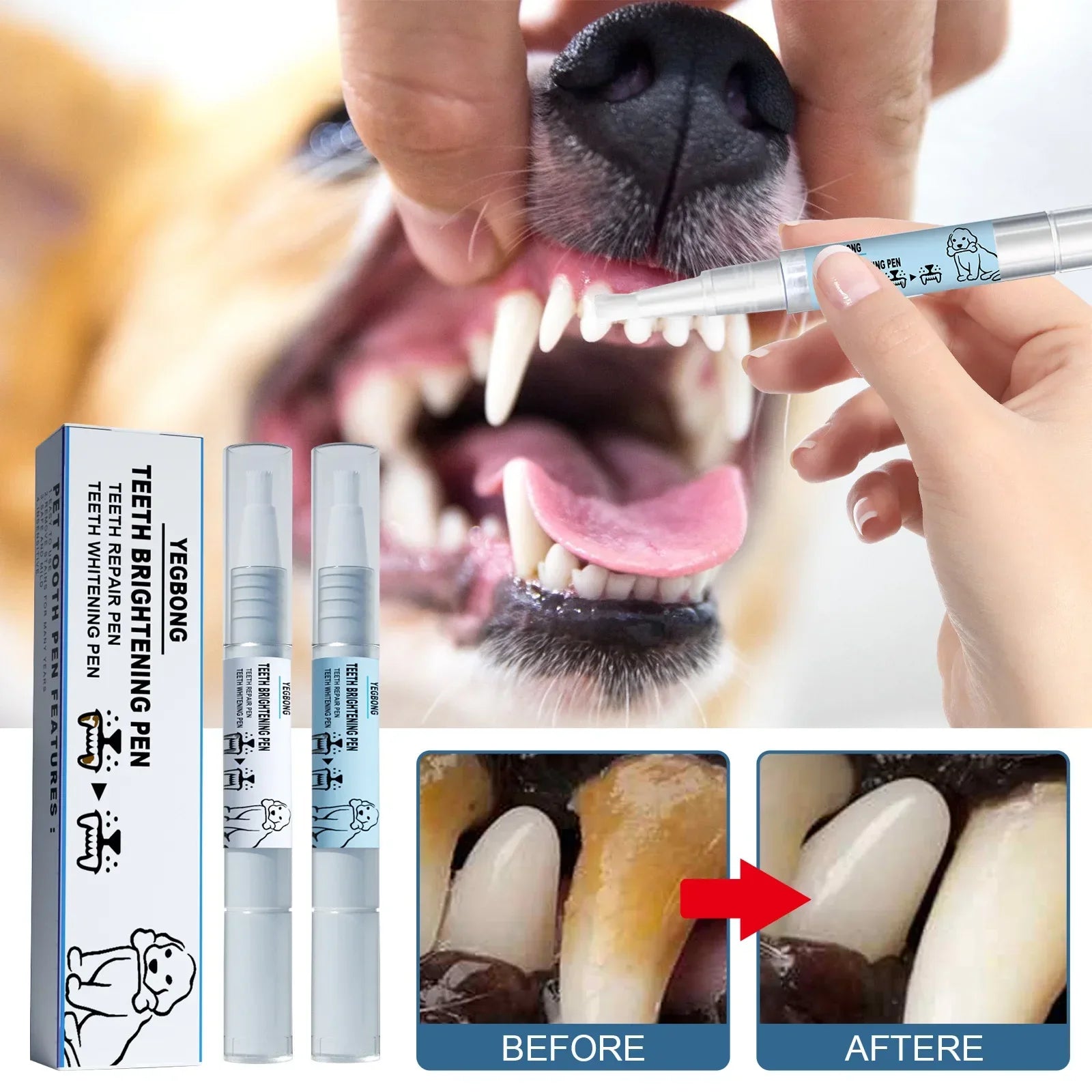 Pet Teeth Cleaner Pen Cats Tartar Dental Stones Remover Fresh Bad Breath Deodorant Reduce Tooth Calculus Dog Oral Cleaning Pen